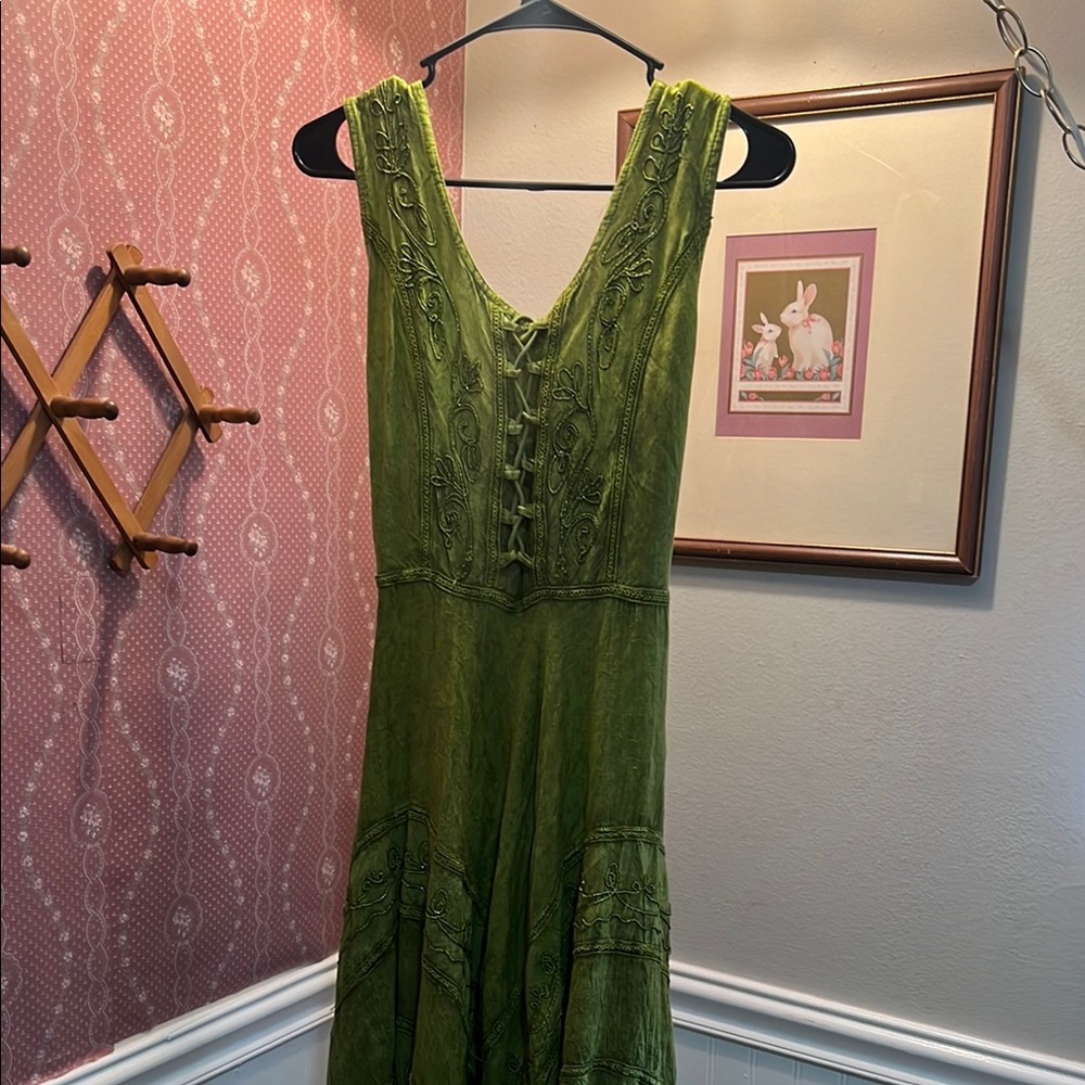 Fairy Green Embroidered Dress